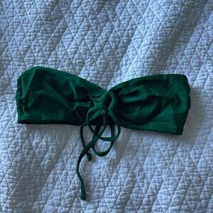 Green strapless bikini top